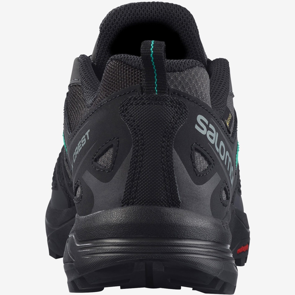 Women-Men's Hiking Shoes X Crest Gore-Tex Magnet-Black-Atlantis - Image 3