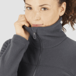 Women's Full Zip Midlayer Jacket Essential Cosy Fleece Ebony - Image 3