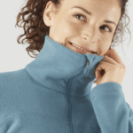 Women's Full Zip Midlayer Jacket Essential Cosy Fleece Mallard Blue - Image 4