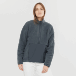 Women's Full Zip Midlayer Jacket Snowshelter Teddy Ebony-Heather