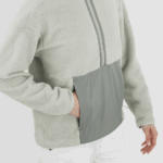 Women's Full Zip Midlayer Jacket Snowshelter Teddy Wrought Iron-Heather - Image 3