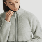 Women's Full Zip Midlayer Jacket Snowshelter Teddy Wrought Iron-Heather - Image 4