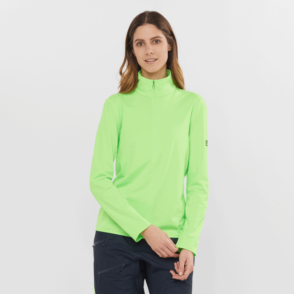womens_half_zip_midlayer_jacket_essential_lightwarm_green_gecko.png Women's Half Zip Midlayer Jacket Essential Lightwarm Green Gecko - Image 1