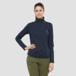 Women's Half Zip Midlayer Jacket Essential Lightwarm Night Sky-He