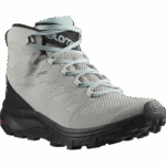 Women's Hiking Boots Outline Mid Gore-Tex Rock-Black-Turquoise - Image 2