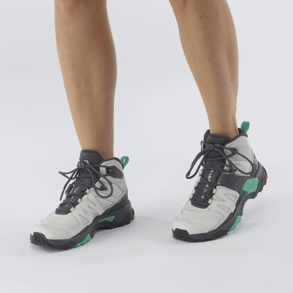 Women's Hiking Boots X Ultra 4 Mid Gore-Tex Lunar Rock-Ebony-Mint Leaf - Image 7
