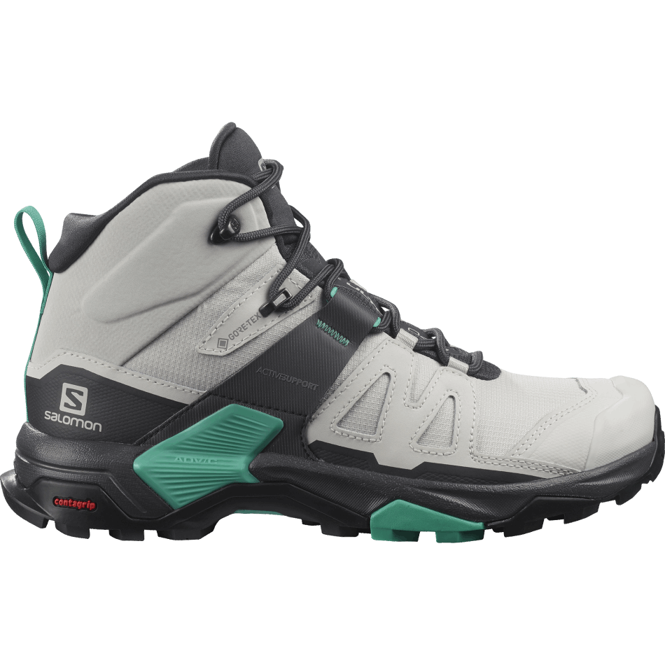Women's Hiking Boots X Ultra 4 Mid Gore-Tex Lunar Rock-Ebony-Mint Leaf - Image 1