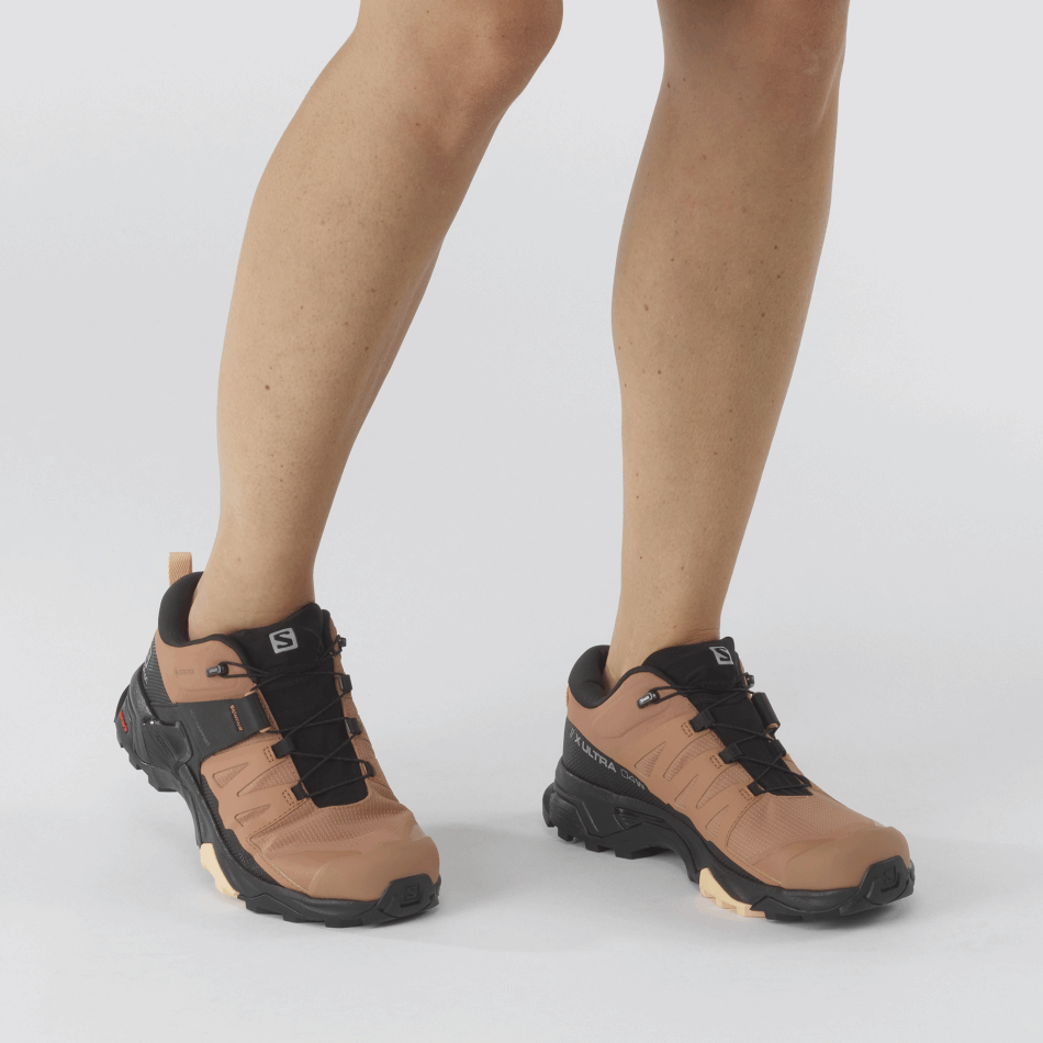 Women's Hiking Shoes X Ultra 4 Gore-Tex Mocha Mousse-Black-Almond Cream - Image 7