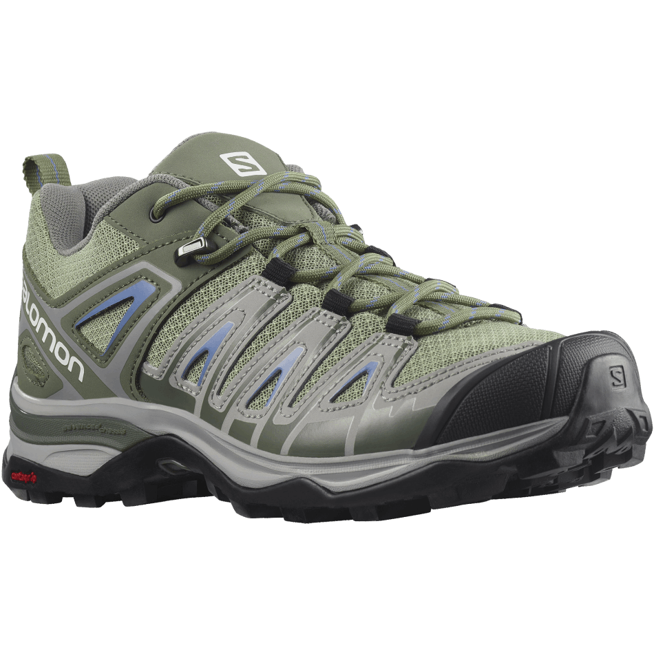 Women's Hiking Shoes X Ultra Pioneer Oil Green-Castor Gray-Blue - Image 2