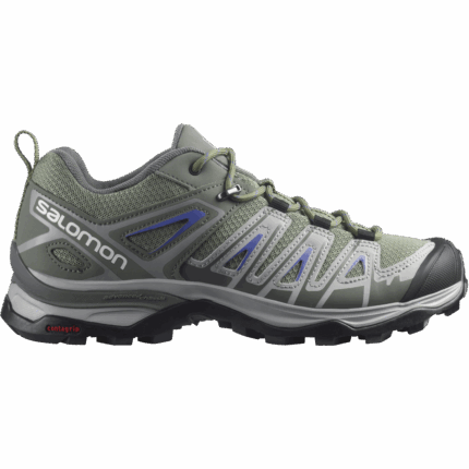 Women's Hiking Shoes X Ultra Pioneer Oil Green-Castor Gray-Blue
