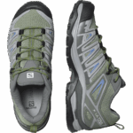 Women's Hiking Shoes X Ultra Pioneer Oil Green-Castor Gray-Blue - Image 6