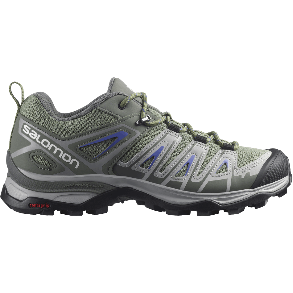 Women's Hiking Shoes X Ultra Pioneer Oil Green-Castor Gray-Blue - Image 1