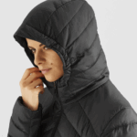 Women's Insulated Jacket Hoodie Essential Xwarm Down Black - Image 5