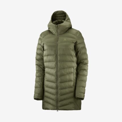 Women's Insulated Jacket Hoodie Essential Xwarm Long Olive Night