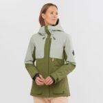 Women's Insulated Jacket Hoodie Proof Light Iron-Olive Night-Sirocco - Image 2