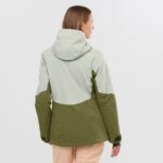Women's Insulated Jacket Hoodie Proof Light Iron-Olive Night-Sirocco - Image 3