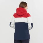 Women's Insulated Jacket Hoodie Slalom Red Chili-White-Night Sky - Image 3