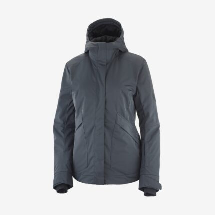 Women's Insulated Jacket Hoodie Snow Rebel Ebony