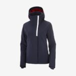 Women's Insulated Jacket Hoodie Speed Night Sky-White