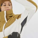 Women's Insulated Jacket Hoodie Speed White-Cumin-Evening Primerose - Image 4