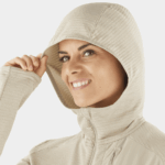 Women's Midlayer Jacket Hoodie Essential Lightwarm Hooded Plaza Taupe - Image 5