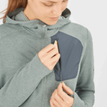 Women's Midlayer Jacket Hoodie Essential Lightwarm Hooded Sedona Sage-Ebony - Image 4