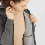 Women's Midlayer Jacket Hoodie Essential Warm Salomon Ebony-Heather - Image 3