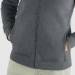 Women's Midlayer Jacket Hoodie Essential Warm Salomon Ebony-Heather - Image 4