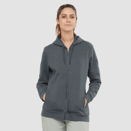 Women's Midlayer Jacket Hoodie Essential Warm Salomon Ebony-Heather