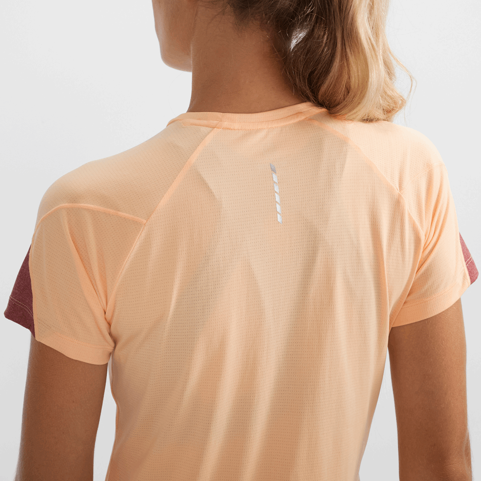 Women's Short Sleeve T-Shirt Cross Run Apricot Ice-Heather-Cabernet - Image 3