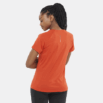 Women's Short Sleeve T-Shirt Cross Run Fiery Red - Image 2