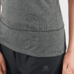 Women's Short Sleeve T-Shirt Cross Run Graphic Black-Heather-White - Image 3