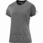 Women's Short Sleeve T-Shirt Cross Run Graphic Black-Heather-White - Image 4