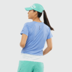 Women's Short Sleeve T-Shirt Cross Run Graphic Provence-White-Pool Blue - Image 2