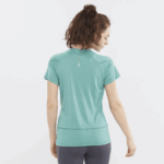 Women's Short Sleeve T-Shirt Cross Run Pacific-Heather - Image 2