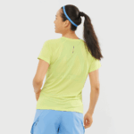Women's Short Sleeve T-Shirt Cross Run Sunny Lime-Heather - Image 2