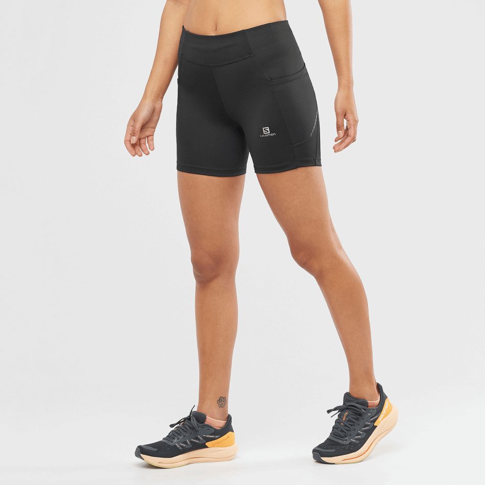 womens_short_tights_cross_run_5_black.png Women's Short Tights Cross Run 5'' Black - Image 1