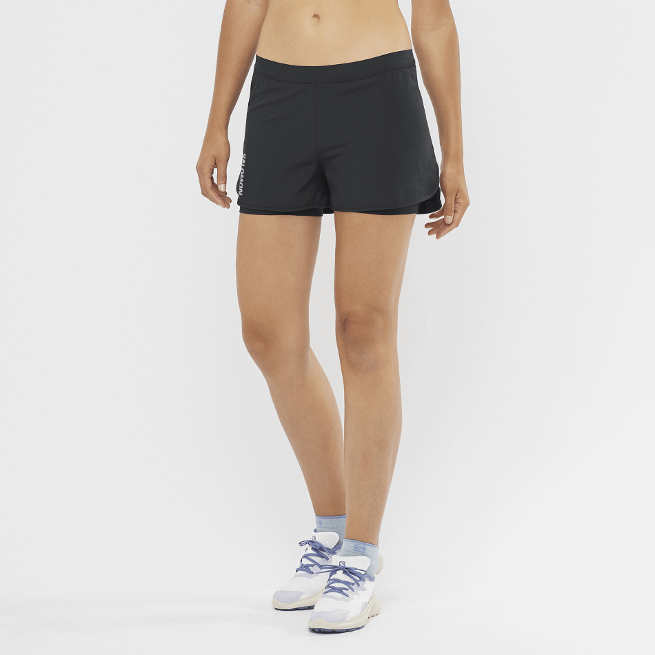womens_shorts_cross_2in1_deep_black.png Women's Shorts Cross 2In1 Deep Black - Image 1