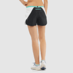Women's Shorts Cross 2In1 White-Black-Pool Blue - Image 2