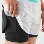 Women's Shorts Cross 2In1 White-Black-Pool Blue - Image 4