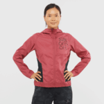 Women's Wind Jacket Bonatti Cross Wind Earth Red-Cabernet-Black